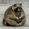 Ceramic Figurine Raccoon 2.36" Collectable Ceramic Sculpture One Of Kind Home & Garden Decor Gift for Her Real Artwork Vladimir Butcanov - Image 3