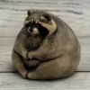 Ceramic Figurine Raccoon 2.36" Collectable Ceramic Sculpture One Of Kind Home & Garden Decor Gift for Her Real Artwork Vladimir Butcanov