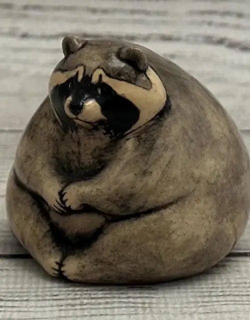 Ceramic Figurine Raccoon 2.36" Collectable Ceramic Sculpture One Of Kind Home & Garden Decor Gift for Her Real Artwork Vladimir Butcanov