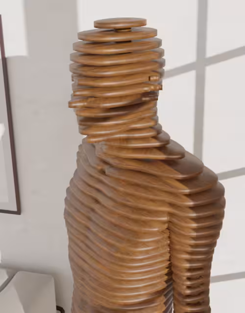 Parametric sculpture decoration - wooden male mannequin - Life-size - CNC and laser cutting files