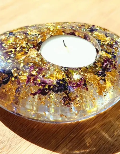 Tealight Holder | Resin Candle Holder | Unique Candle Holder | Home Decor | Wedding Gift |Handmade Gifts | Resin Art | Dried Flower Tealight