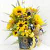 Sunflower Centerpiece Arrangement, Sunflower Porch Decor, Sunflower Floral Decor, Bumble Bee Centerpiece, Farmhouse Sunflower Home Decor