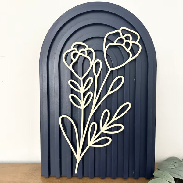 Boho Floral Arch Navy boho office decor - Image 2