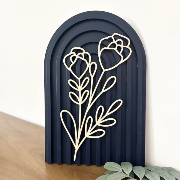 Boho Floral Arch Navy boho office decor