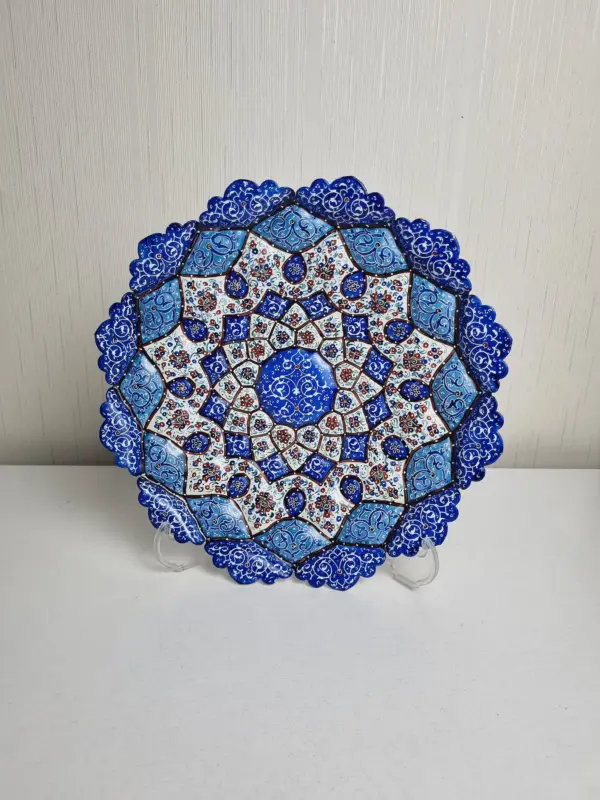 Minakari Wall Hanging Plate, Metal Wall Decor, Decorative Wall Plate, Handmade Wall Art, New Home Gifts, Persian Art Tray, Office Decor