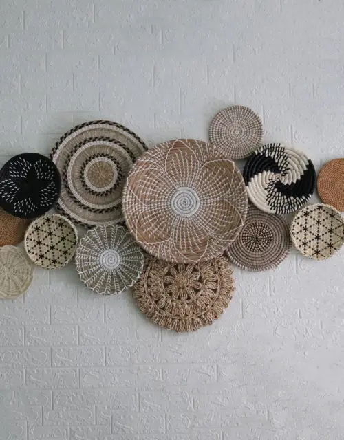 Set of 13 Basket Wall Decor, Boho Wall Decor